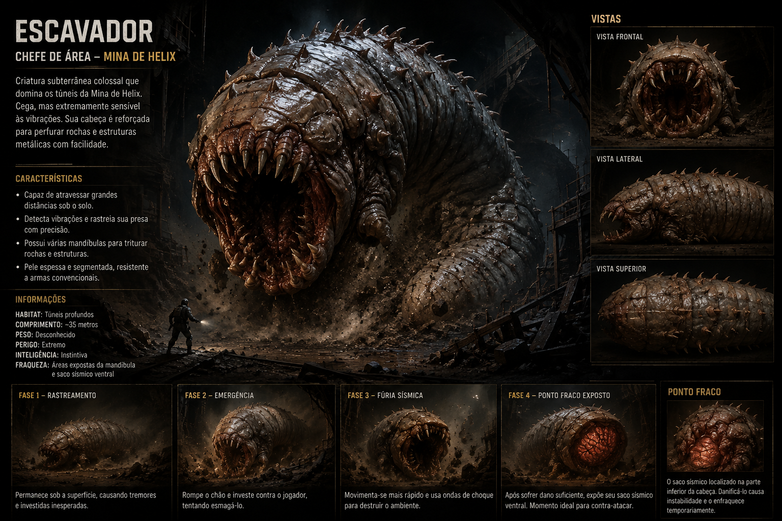 Concept Art Oficial: O Escavador - Chefe da Mina de Helix