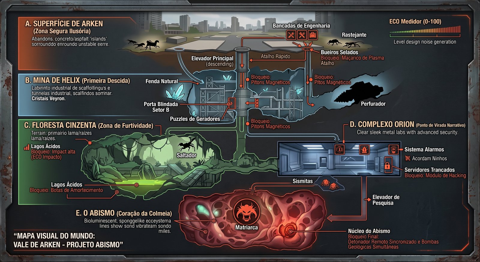 Mapa Visual do Mundo: Vale de Arken - Projeto Abismo